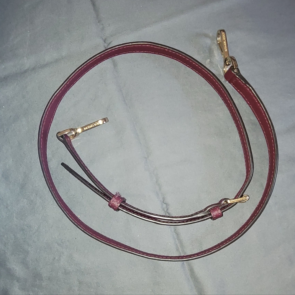 Michael Kors Maroon Leather Shoulder Strap